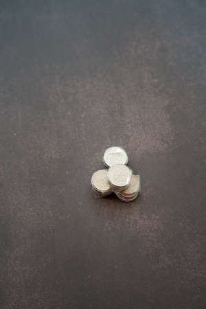 Coins of Malaysia. Financial Planning concept .The coins are arranged in value. Wrapped with clear...