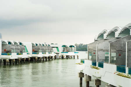 Port Dickson, Malaysia - December 18, 2020: Water villas water terrace at Lexis HibiscusHotel and resorts.のeditorial素材