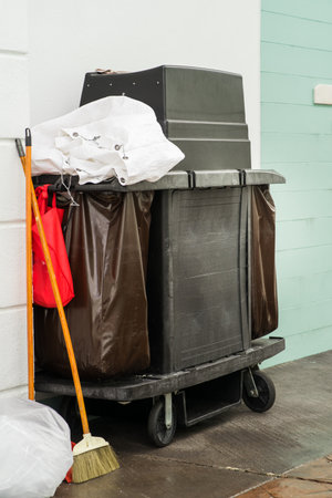 Cleaners trolley at the Hotel and resorts.