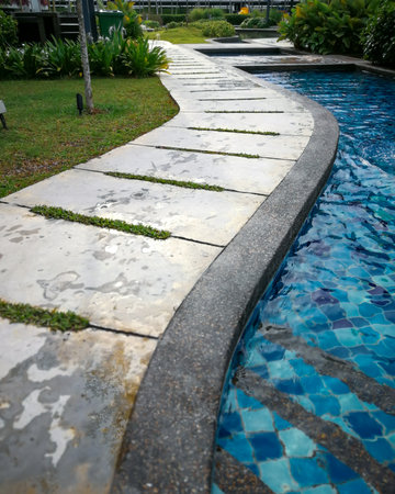 modern landscape architecture with swimming pool.の写真素材