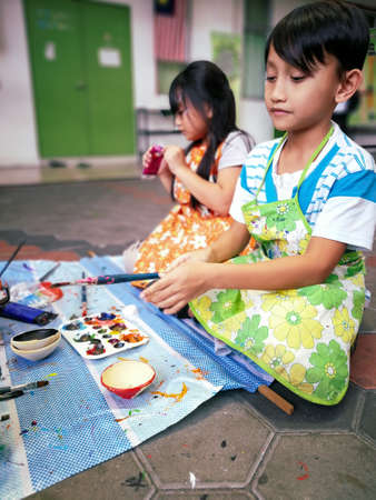 Kids Learning Painting Drawing Art Concept