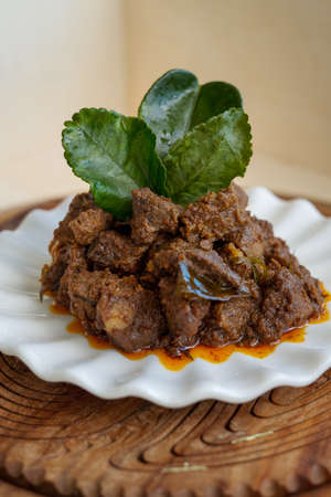 Rendang Daging or beef rendang. Traditional dish usually served during Eid festival.の写真素材