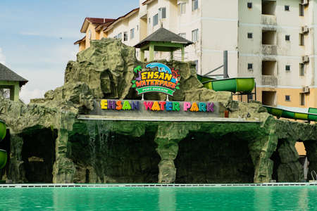 Port Dickson, Malaysia - Nov 19, 2021:  Ehsan Water park in Negeri Sembilan.のeditorial素材