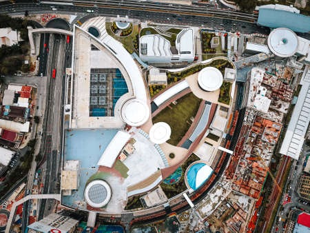 Kuala Lumpur, Malaysia - Sept 8, 2021: Lalaport mall drone view. Top down.のeditorial素材