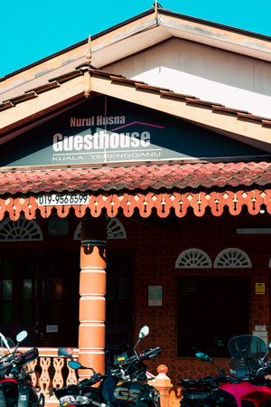 Terengganu, Malaysia - June 26, 2022 : Nurul Husna Guesthouse or homestay for travellers.のeditorial素材