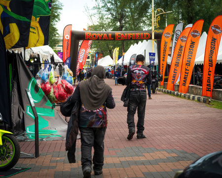 Terengganu, Malaysia - June 26, 2022 : People at the Bike Week event.のeditorial素材