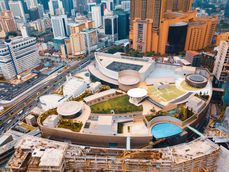 Kuala Lumpur, Malaysia - Sept 8, 2021: Lalaport mall drone view.のeditorial素材