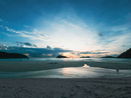 Sunrise by the beach, blue hour.の写真素材