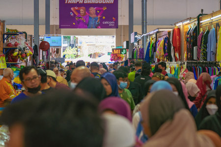 Terengganu, Malaysia - June 26, 2022 : Pasar Payang selling traditonal local foods and snacks.のeditorial素材