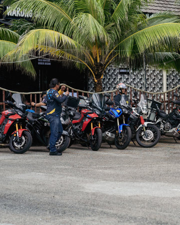 Terengganu, Malaysia - June 26, 2022 : Motorcycles parked at the Bike Week event.のeditorial素材