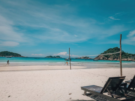 sunny day by the beach.の写真素材