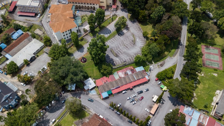 Top view of Kuala Kubu Baharu old town in Hulu Selangor.の写真素材