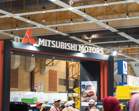 Putrajaya, Malaysia - Aug 10, 2022 Mitsubishi Motors booth at the Malaysia Agricultural Expo.のeditorial素材