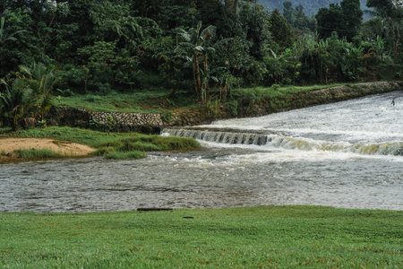 Close up of the water flowing at the river.の写真素材