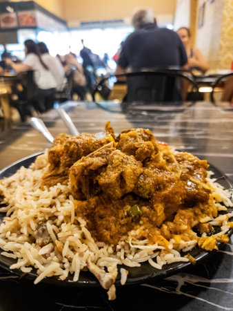 Chicken biryani Spicy Indian Malabar biryani Hyderabadi biryani, Dum Biriyani pulao.の写真素材