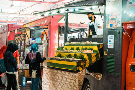 Putrajaya, Malaysia - Aug 10, 2022 A food truck stall selling steamboat streetfood at the MAHA or...