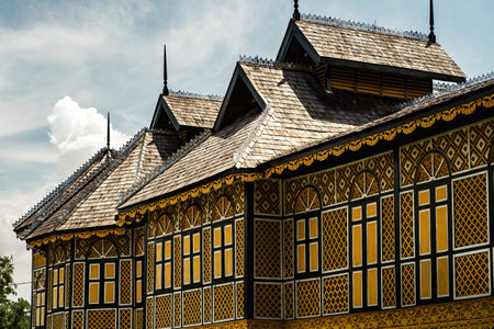 PERAK, MALAYSIA - Oct 18, 2022: The Royal Museum palace in royal town Kuala Kangsar, a traditional Malay architecture.のeditorial素材