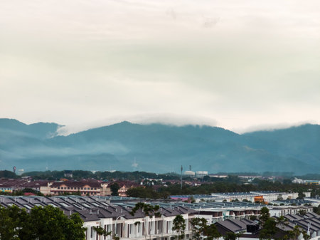 A foogy morning near the suburban city in Malaysia.の写真素材