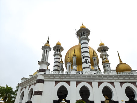 Low angle view of the Ubudiah Mosque at Kuala Kangsar, Perak, Malaysiaの写真素材