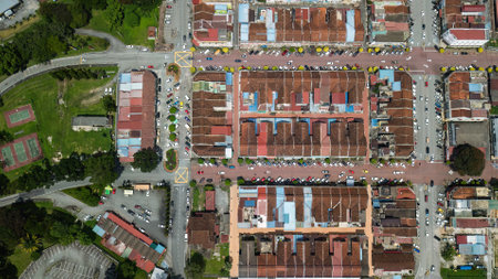 Top view of Kuala Kubu Baharu old town in Hulu Selangor.の写真素材