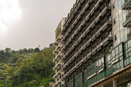 Cameron Highlands, Malaysia - Sep 15, 2022 Shop lot with colonial architecture in Tanah Rata town.の写真素材