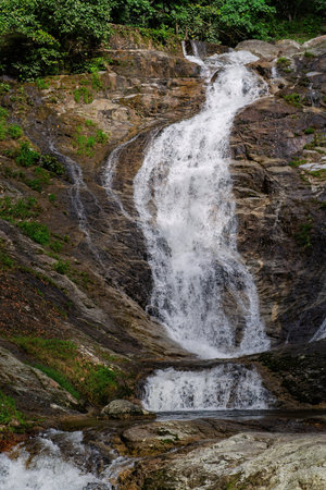 Lata Kinjang waterfall near Cameron Highlands.の写真素材