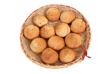 The homemade baking is in the handwork wattled dish.