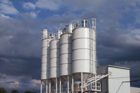 Architecture construction, manufacturing silo cement, detail, の写真素材