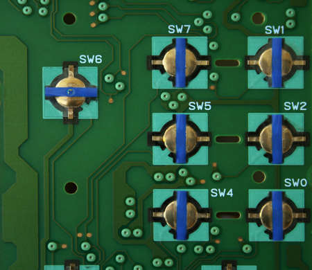 Green electronic circuit close-up. Macro background,abstract