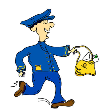 Active Postman, object white isolatedの写真素材