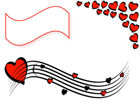 Love motive with hearts, Valentine day, frame for text, vectorのイラスト素材