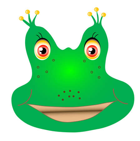 Smile Frog, object isolated, hand drawing gradient,のイラスト素材