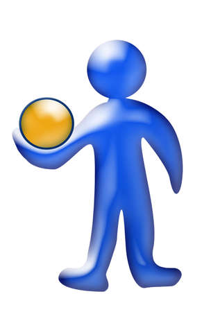 Figurine with balloons, 3Dの写真素材