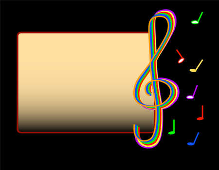 Music motive, frame for textのイラスト素材