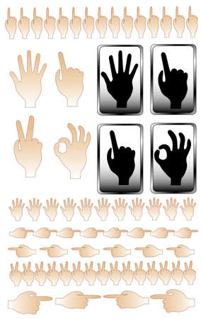 A collection of hand shapesのイラスト素材