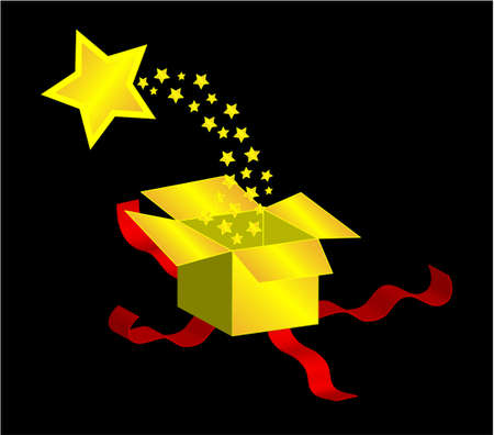 Box, black background, 3Dのイラスト素材