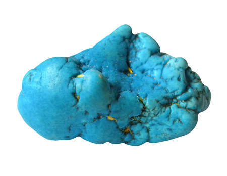 Unwrought mineral,one object stones turquoise, white isolatedの写真素材