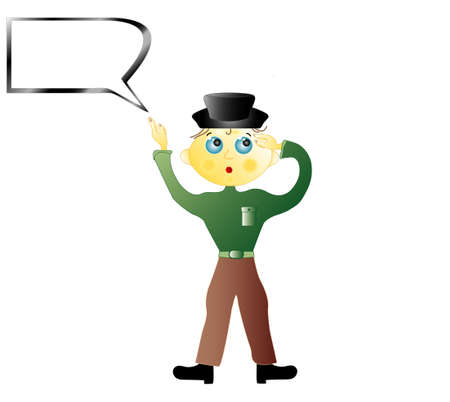 Businessman having an idea, frame for text, vectorのイラスト素材