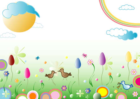 Easter spring background, space for text, vectorのイラスト素材