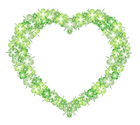 Heart for happiness and health, clover,place for text, vectorのイラスト素材