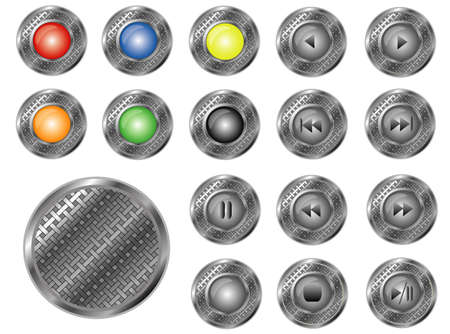Round perforated buttons, vectorのイラスト素材