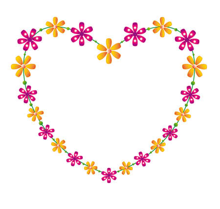 Floral heart, place for text, vectorのイラスト素材