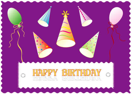 Color postcards for birthday or party in vector formatのイラスト素材