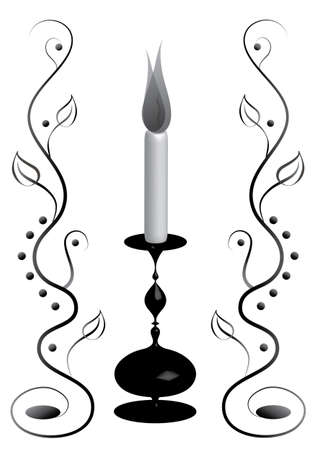 Mourning cards with candle ornaments vector formatのイラスト素材