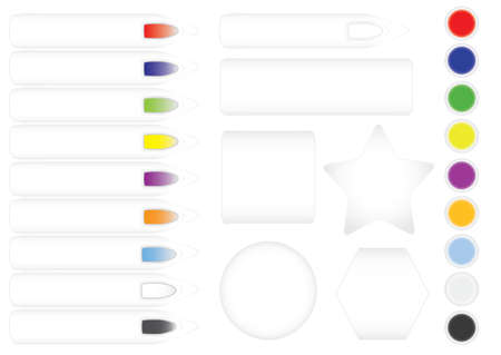 Set color variations buttons with frame, vector format.のイラスト素材
