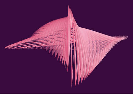 Fancy floaty pink shape in the purple background.