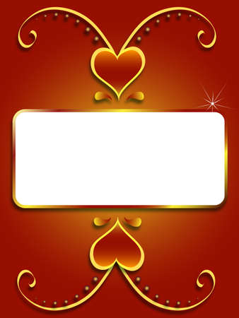 Postcard with heart and frame for text, vector.のイラスト素材