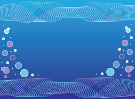Waves and water bubbles blue abstract background with a space. Format vector and jpg.のイラスト素材
