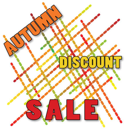 Autumn background. The poster on the discounts in the fall colors.の写真素材