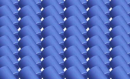 Blue patterned geometric background on a white background.